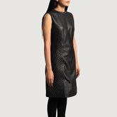 Women Black Leather Dress